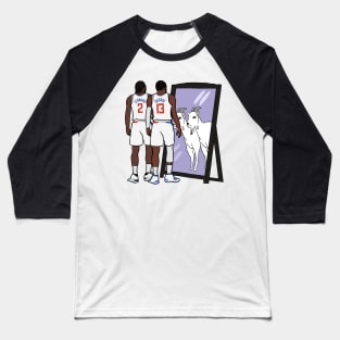 Kawhi Leonard and Paul George Mirror GOATs Baseball T-Shirt